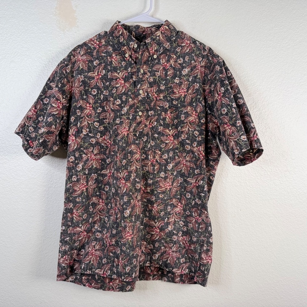 Reyn Spooner Men's Spooner Kloth Placket Shirt Sz L Hawaiian Vacation Vintage